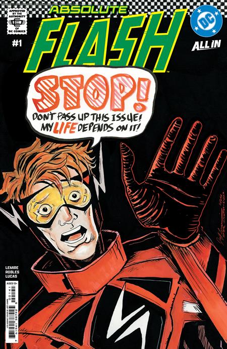 ABSOLUTE FLASH #1 CVR I INC 1:25 JEFF LEMIRE CARD STOCK VAR