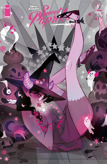 MIRKA ANDOLFOS SWEET PAPRIKA BLACK WHITE & PINK HALLOWEEN SPECIAL #1 (OF 2) CVR E INC 1:50 FILIPPO CURZI YUM VAR (MR)