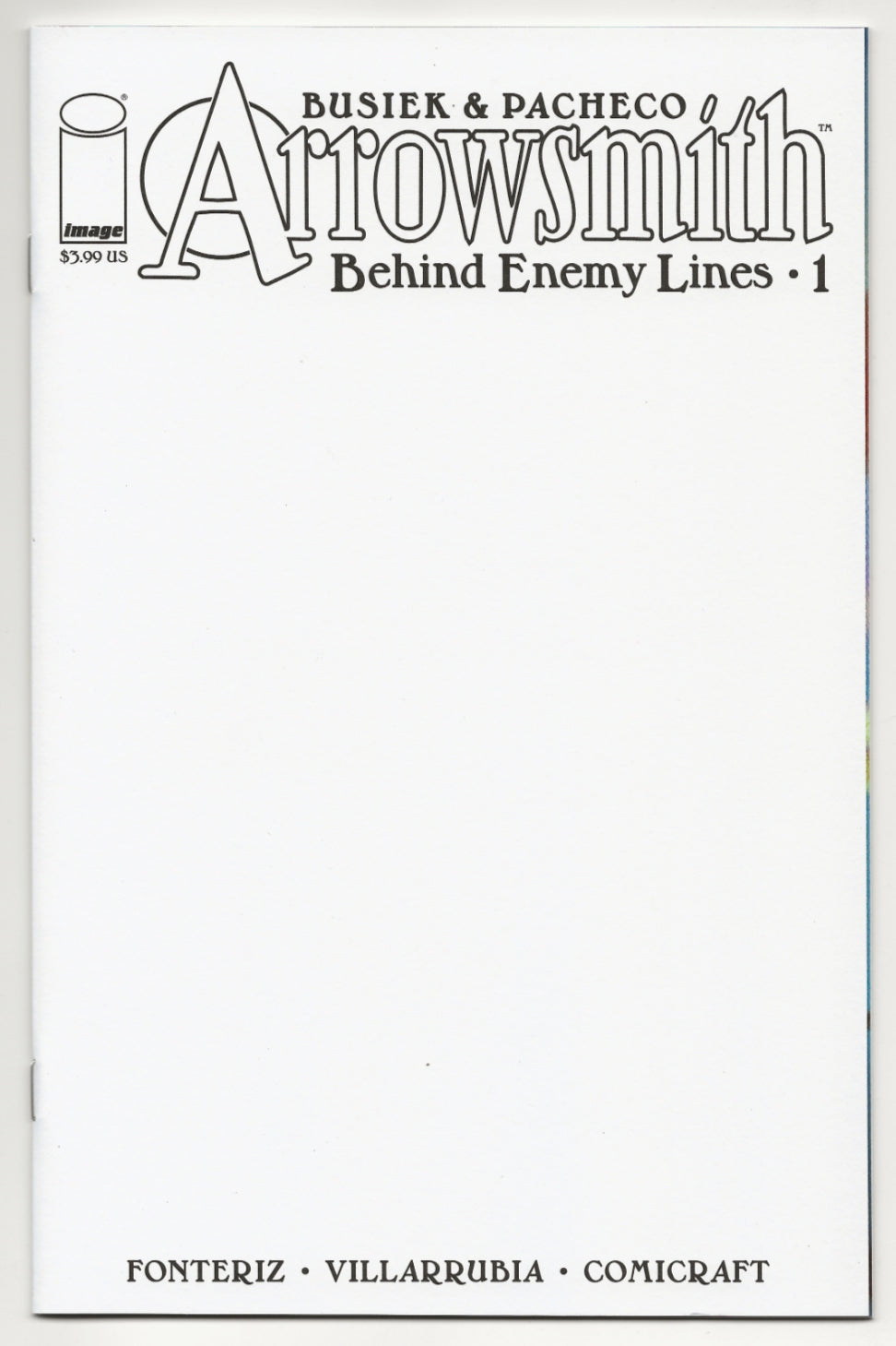 Arrowsmith: Behind Enemy Lines #1 Variant Blank Cover