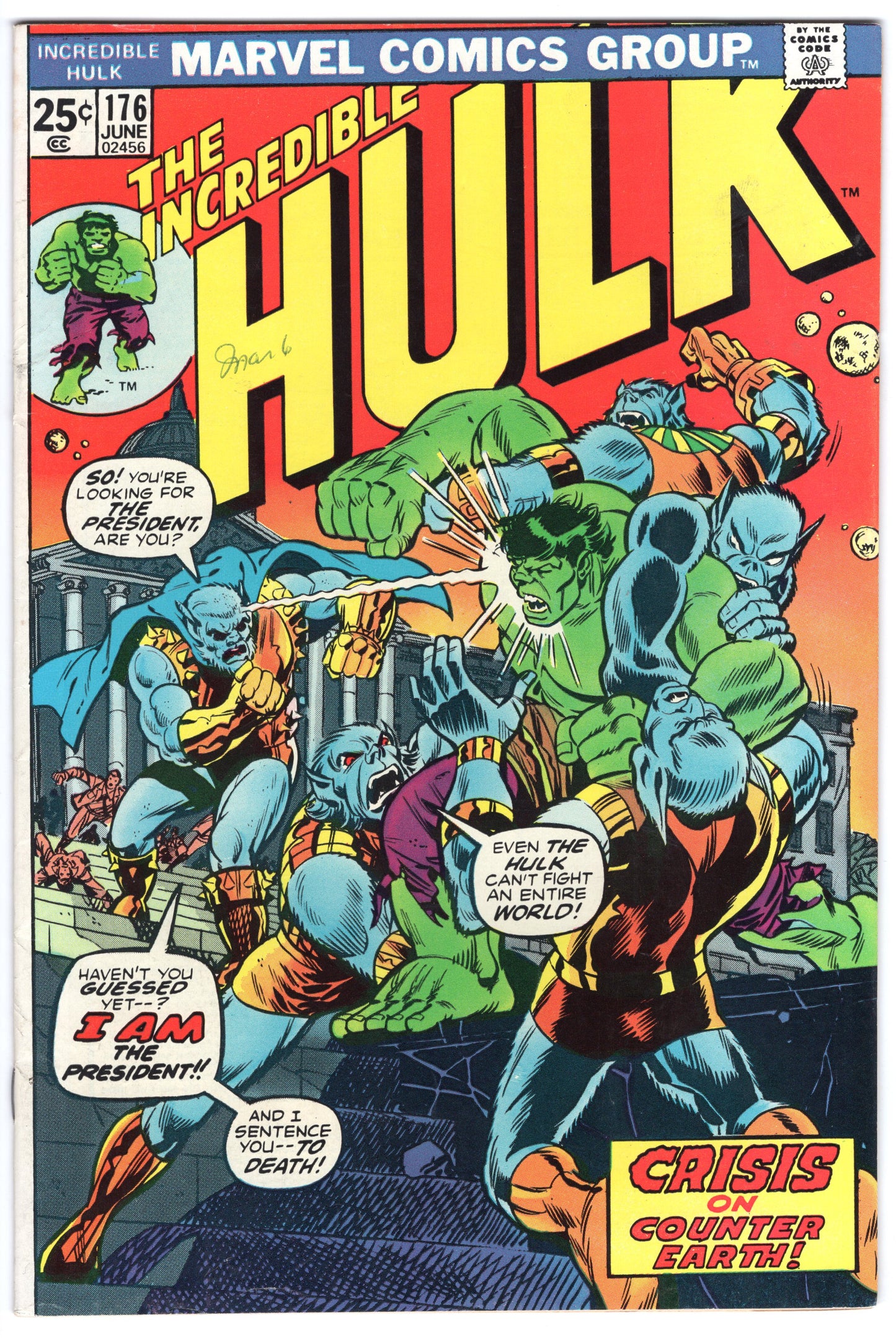 INCREDIBLE HULK, VOL. 1 #176 FN (6.0)