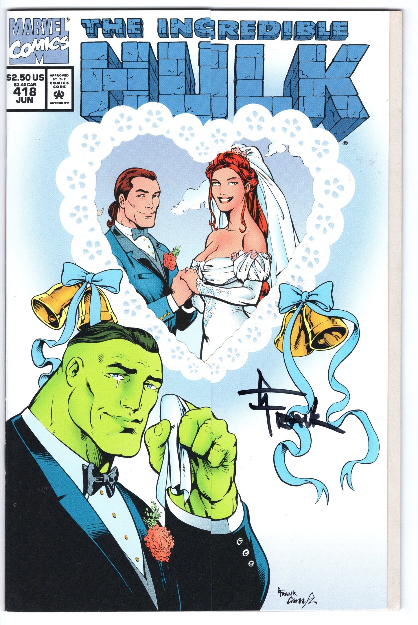 INCREDIBLE HULK, VOL. 1 #418 9.4 (NM) - SIGNED BY GARY FRANK