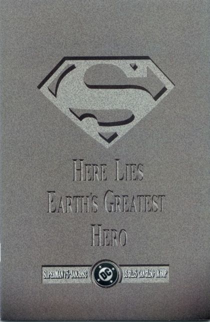 Superman, Vol. 2 #75 Memorial Edition (Polybag in Black Bag with Red bleeding Superman logo Opened)