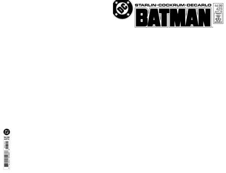BATMAN #423 FACSIMILE EDITION CVR B BLANK CARD STOCK VAR