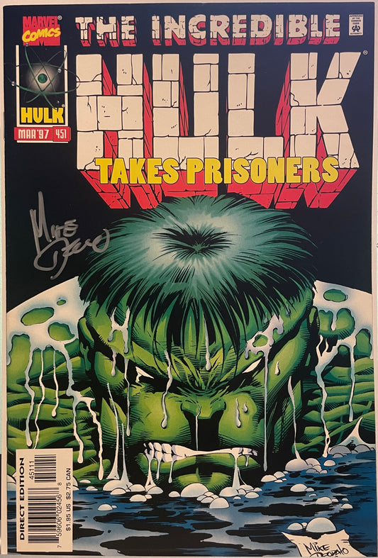 INCREDIBLE HULK, VOL. 1 #451 SIGNED BY DEODATO
