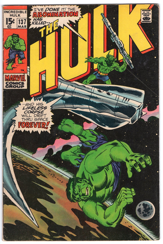 INCREDIBLE HULK, VOL. 1 #137 VG/FN (5.0)