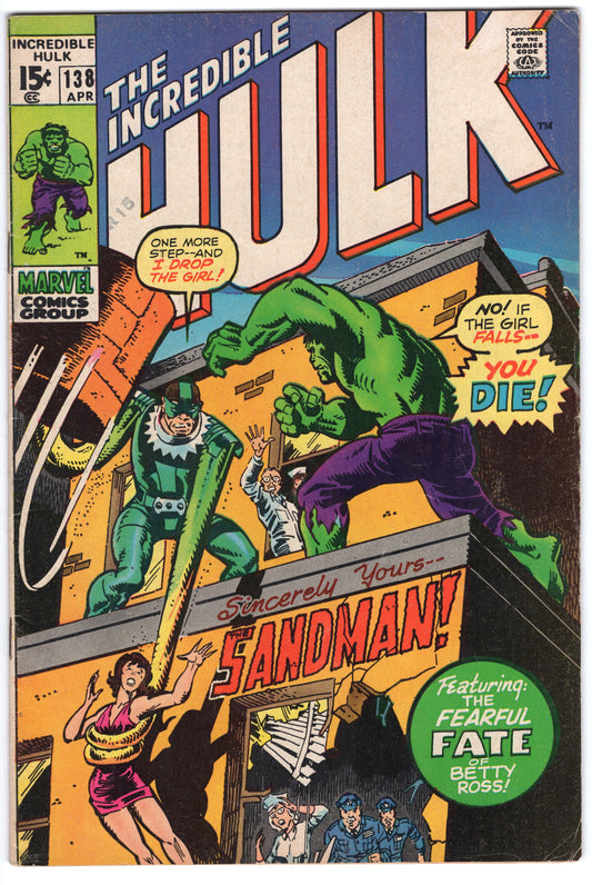INCREDIBLE HULK, VOL. 1 #138 FN (6.0)