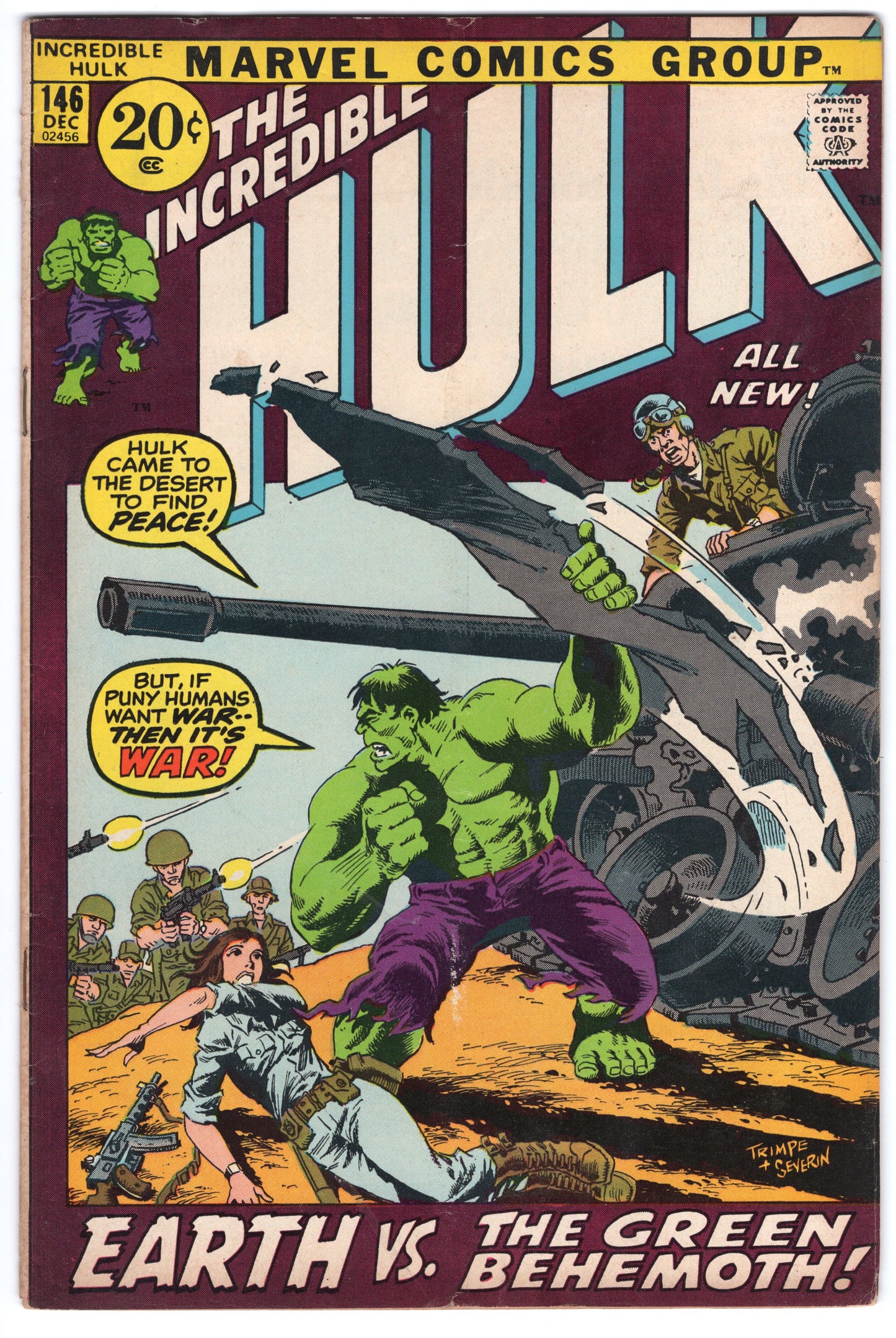 INCREDIBLE HULK, VOL. 1 #146 G/VG (3.0)
