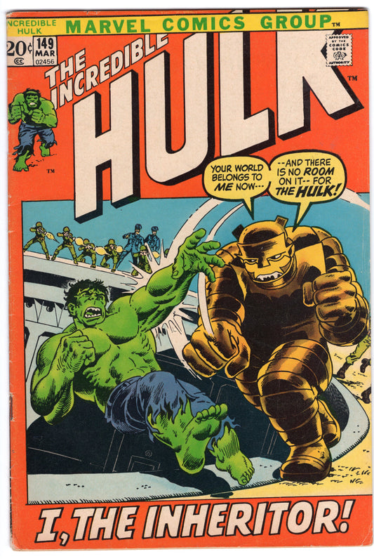 INCREDIBLE HULK, VOL. 1 #149 G (2.0) - Cover Detached at Bottom