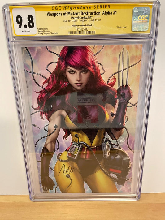 Weapons of Mutant Destruction: Alpha #1 - CGC SS 9.8 (WP) Signed by Artgerm - Unknown Comics Edition D