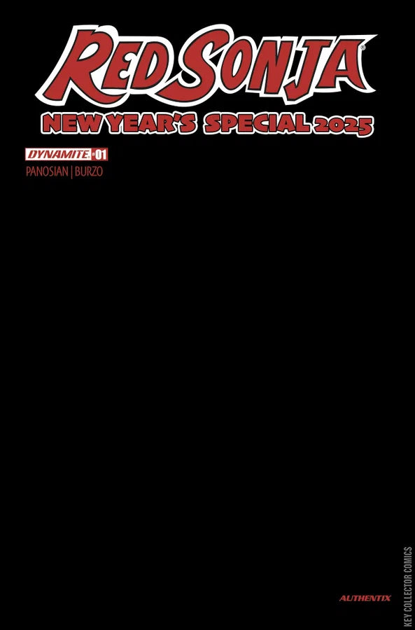 RED SONJA NEW YEAR'S SPECIAL 2025 BLACK BLANK VARIANT